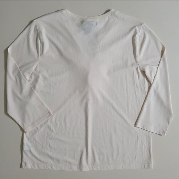 Chaps Women's Cream Vneck Elbow-length Pullover Top - Picture 10 of 10